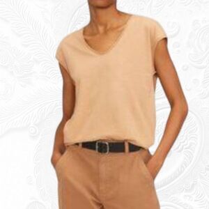 Everlane Loose Fitting Sleeveless Tan Hemp/Organic Cotton Muscle T-Shirt